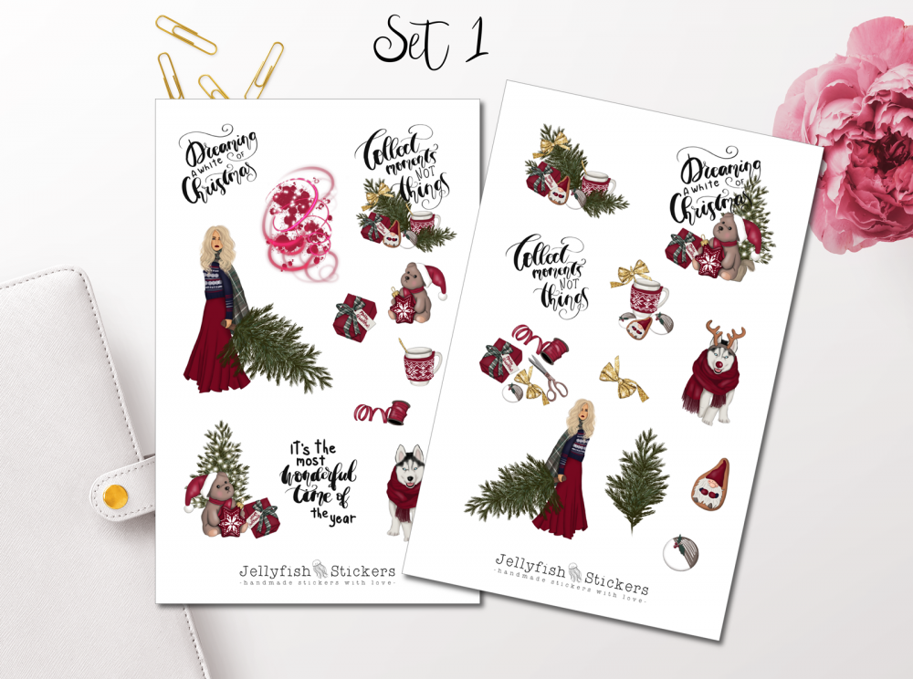 Weihnachten Mädchen Sticker Set